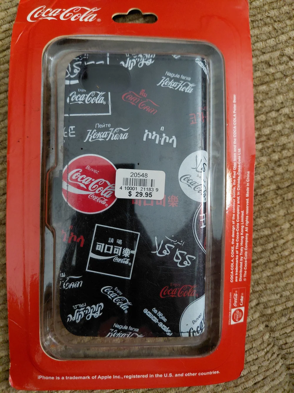 Coca Cola Black iPhone Case with Red Logo Accents